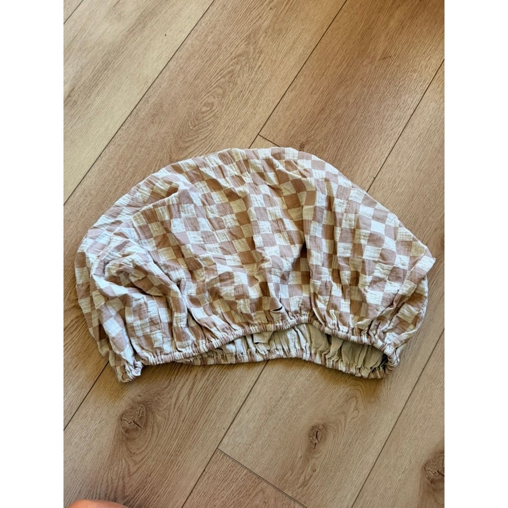 Mushie Muslin Changing Pad Cover Blush Checkered 100% Cotton MCPC 04251092
